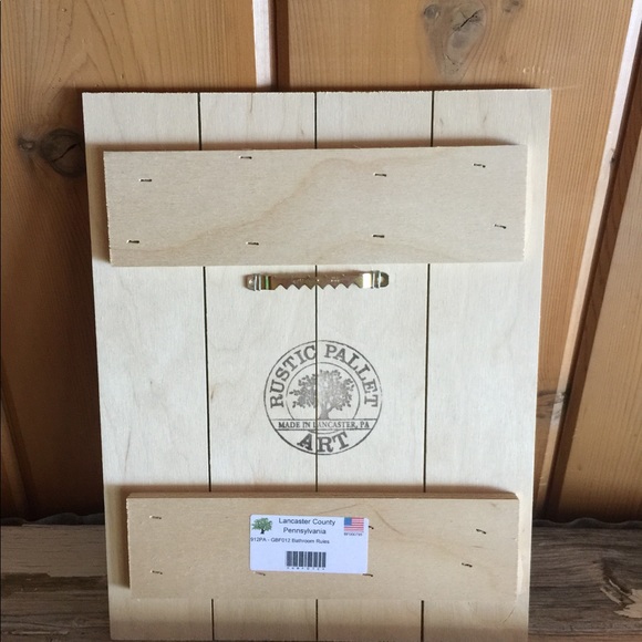 NWT Wooden Pallet Bathroom Rules Sign - Picture 3 of 3